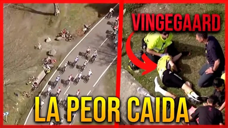 Asi fue la Caida que hizo ABANDONAR a Vingegaard Roglic