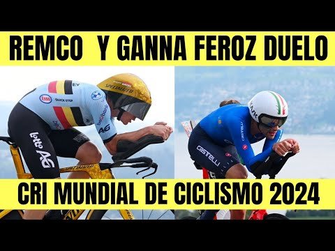 Remco Evenepoel y Fillipo Ganna BRUTAL DUELO CRI MUNDIAL DE